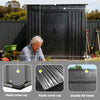 Garden Metal Shed 6x4ft Outdoor Storage Bin Storage Tools Pent Roof Slide Door