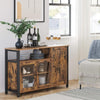 Stylish Sideboard with Adjustable Shelves, Rustic Brown and Ink Black Finish