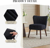 Modern Velvet Armless Accent Chair w/Adjustable Feet & Solid Wood Legs