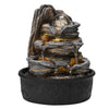 Indoor Cascading Stone Fountain Water Feature with Crystal Ball LED Lights Decor