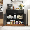 Sideboard Buffet Cabinet Wooden Coffee Bar Station Table w/Storage-Black