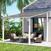 Aluminium Lean-To Gazebo, Wall-Mounted Hardtop Roof Pergola for Garden & Patio
