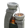 Garden Water Feature Outdoor Solar Powered LED Fountain 3-Tier Waterfall Teamson