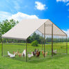 Metal Chicken Coop with Run Walk-in Poultry Cage Chicken Pen Duck Rabbit House