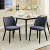 2-Piece Dining Chairs w/ Linen or Velvet Padded Seats, Wood Legs+High Back