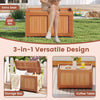 190L Wood Deck Box Outdoor Container Chest