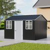 Garden Shed Apex Roof 12x10T Metal With Double Windows Storage House for Tool UK