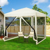 3 x 3m Pop-Up Gazebo Tent with 4 Side Mosquito Netting Height Adjustable Canopy