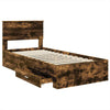 Bed Frame with Headboard Smoked Oak 90 x 190 cm Engineered Wood