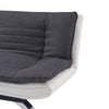 Fabric Sofa Bed 3 Seater Grey Charcoal Duo Contrast Fabric Chrome Legs Recliner