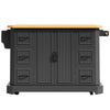 Mobile Kitchen Island Cart w/ Drawers, Adjustable Worktop, Storage Cabinet Black
