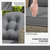 Four-Piece Rattan Sofa Set, with Glass-Top Table - Light Grey