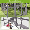 Cat House Large Enclosure Cat Run Wooden Catio Outdoor Kitty House with Bridges