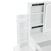 Dressing Table Mirror Drawers Vanity Makeup Desk Stool Set With LED Lights White