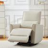 Swivel Rocking Recliner Chair Manual Leather Glider with Lumbar Padded Armrest🔥