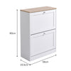 White 2 Drawers Shoe Rack Footwear Storage Hallway Cabinet Organiser Cupboard