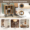 Stand Vinyl Record Storage Turntable Stand-Natural Record Player