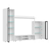 Stylish BENTLEY TV Entertainment Unit Glass White Oak Living Room Furniture