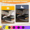 6FT SUPER KING OTTOMAN BED FRAME WITH STORAGE, LED LIGHTING, USB TYPE-C, GREY