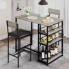 Dining Table Set for 2, Small Kitchen Table with 2 Upholstered Chairs Storage