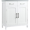 Bathroom Floor Cabinet Free Standing Storage Cupboard w/ 2 Drawers 2 Doors