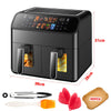 12L Dual Zone Digital Air Fryer Oven Cooker Oil Free Low Fat with 100 Tray Large