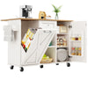 Mobile Kitchen Trolley Cart on Wheels with Drop Leaf Worktop, Drawer, Cabinets