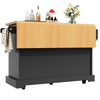 Mobile Kitchen Island Cart w/ Drawers, Adjustable Worktop, Storage Cabinet Black