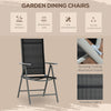 7 Piece Garden Dining Set, Outdoor Table and 6 Chair, Aluminium, Black