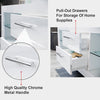 TV Table Stand Entertainment Unit Cabinet LED & Drawers White High Gloss 130cm