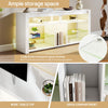 LED Tall Entertainment Center for PS4,55" Media TV Stand Console with Wkmafmyuzy