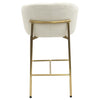 Set of 4 Cream Upholstered Kitchen Stools with Brass Legs and B BUN/COA007/93867