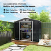 7 x 4ft Garden Shed Storage with Foundation Kit and Vents, Dark Grey