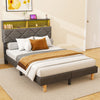 NEW STORAGE HEADBOARD UPHOLSTERED BED FRAME 4FT6 DOUBLE WITH DIMMABLE RGB Nixaga