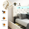4FT6 DOUBLE UPHOLSTERED BED FRAME WITH CHARGING PORT & LIGHT & SPEAKER & DRAWERS