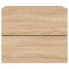 Wall-mounted Bedside Cabinet with LED Lights Sonoma Oak