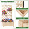 Indoor Outdoor Freestanding Privacy Screen Raised Garden Bed w/ Trellis