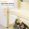 Display Cabinets with Glass Doors & RGB Lights,4 Tier Curio & 1 Drawer Blutpzktw