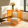 Acrylic Side Table Acrylic End Table Decorative Bathroom Bedroom with Sleek Edge
