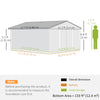 Garden Shed Storage Large Yard Store Sliding Door Metal Roof Tool Box