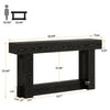 63 Inch Black Long Console Table, 2-Tier Farmhouse Wooden Narrow Entryway Table