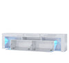 Large Gloss White TV Cabinet 200cm Unit Stand Modern Stand Led lights Milano 06