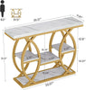 39.4" Console Table, Industrial 4-Tier Entryway Sofa Table with Metal Frame