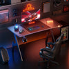 Gaming Desk LED RGB Computer Table Workstation w/ Cup Holder & Headphone Hook