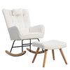 Nursing Rocking Chair with High Backrest and Footstool Rocking Chair for Nursery