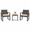 3-Piece PE Wicker Patio Furniture Set Outdoor Bistro Set