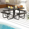 Heavy Duty Square Picnic Table & Bench Garden 116cm Coated Steel Table