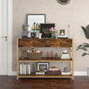 Console Table w/ 2 Drawers 3-Tier Shelves Entryway Hallway Sofa Table Metal Fram