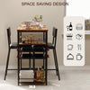 3 PCS Dining Table Set 2 Upholstered Chairs with Storage Shelves for Space