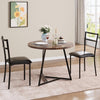 Dining Table for 2 – Round Kitchen Table with Metal Frame & Space Saving Design